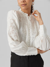 Load image into Gallery viewer, Vero Moda Joney L/S Embroidered Shirt - Snow White