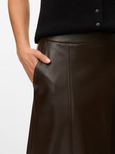 Load image into Gallery viewer, Vero Moda Olive PU Maxi Skirt - Dark Brown