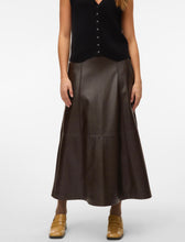 Load image into Gallery viewer, Vero Moda Olive PU Maxi Skirt - Dark Brown
