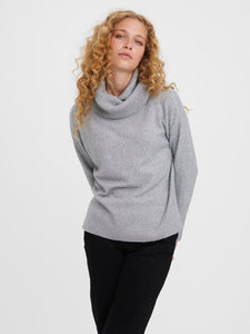 Vero Moda Doffy LS Cowline Jumper - Light Grey