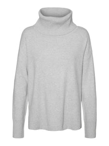 Vero Moda Doffy LS Cowline Jumper - Light Grey