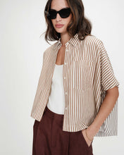 Load image into Gallery viewer, Grace &amp; Mila Vercia Striped Shirt - Mocha
