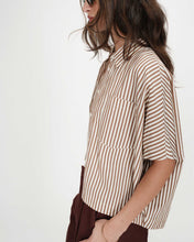 Load image into Gallery viewer, Grace &amp; Mila Vercia Striped Shirt - Mocha