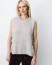 Load image into Gallery viewer, Argan sleeveless knit tank by Grace and Mila, soft, textured rib-knit fabric that creates a cosy, yet fashion-forward style. straight fit, round neckline and side openings with adjustable ties. A minimalist and contemporary silhouette.  Wear with jeans