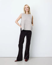 Load image into Gallery viewer,  Argan sleeveless knit tank by Grace and Mila, soft, textured rib-knit fabric that creates a cosy, yet fashion-forward style. straight fit, round neckline and side openings with adjustable ties. A minimalist and contemporary silhouette.  Wear with jeans