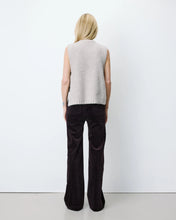Load image into Gallery viewer, Argan sleeveless knit tank by Grace and Mila, soft, textured rib-knit fabric that creates a cosy, yet fashion-forward style. straight fit, round neckline and side openings with adjustable ties. A minimalist and contemporary silhouette.  Wear with jeans