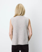 Load image into Gallery viewer, Argan sleeveless knit tank by Grace and Mila, soft, textured rib-knit fabric that creates a cosy, yet fashion-forward style. straight fit, round neckline and side openings with adjustable ties. A minimalist and contemporary silhouette.  Wear with jeans