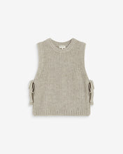 Load image into Gallery viewer, Argan sleeveless knit tank by Grace and Mila, soft, textured rib-knit fabric that creates a cosy, yet fashion-forward style. straight fit, round neckline and side openings with adjustable ties. A minimalist and contemporary silhouette.  Wear with jeans