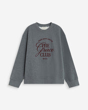Load image into Gallery viewer, The Grace and Mila Armandio sweatshirt features a relaxed oversized silhouette so it is comfortable and easy to wear, inspired by classic college style. This sweatshirt has long sleeves, a crew neck with a printed slogan on the front and ribbed trims at the cuff.