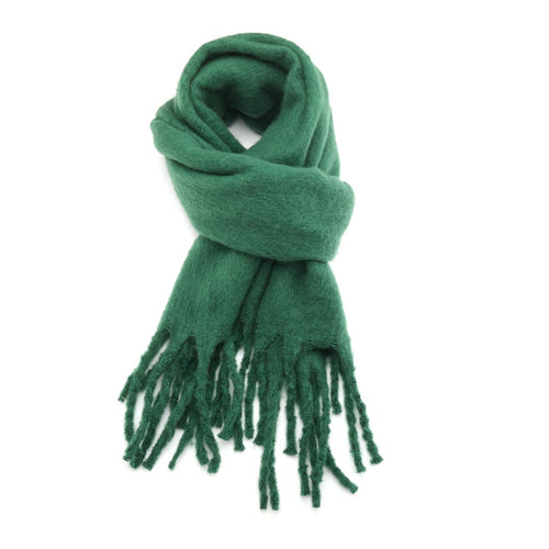 Chunky Plain Scarf - Dark Green