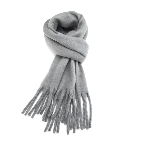 Chunky Plain Scarf - Grey