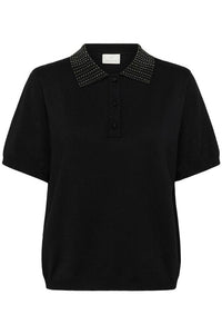 Kaffe Carly Polo Knit - Black