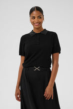 Load image into Gallery viewer, Kaffe Carly Polo Knit - Black