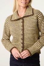 Load image into Gallery viewer, Striped Knit Cardigan - Lemon/Choc