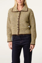 Load image into Gallery viewer, Striped Knit Cardigan - Lemon/Choc