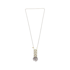 Long Bead Chain Pendant Necklace - Bronze