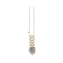 Load image into Gallery viewer, Long Fringe Bead Chain Pendant Necklace - Bronze