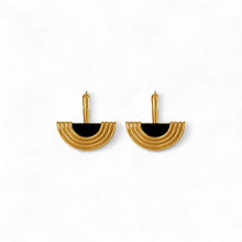 Load image into Gallery viewer, Ridged Semi Circle Drop Earring
