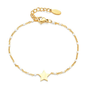 Bead Bracelet Star - White