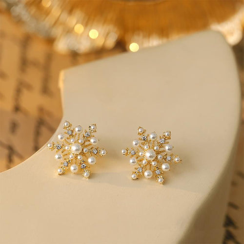 Pearl Snowflake Earring