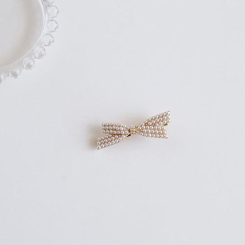 Pearl Bow Crocodile Clip