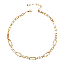 Load image into Gallery viewer, Crystal Detail Chain Link Necklace - Gold