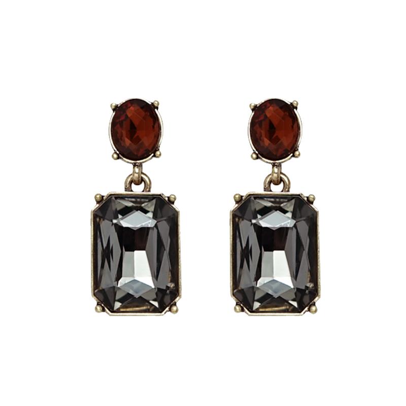 Gem Drop Earrings - Graphite