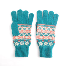 Load image into Gallery viewer, Pattern Knit Gloves - Blue