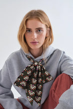 Load image into Gallery viewer, Compania Fantastica Grey Sweatshirt with hood and geometric print cotton drawstring tie.