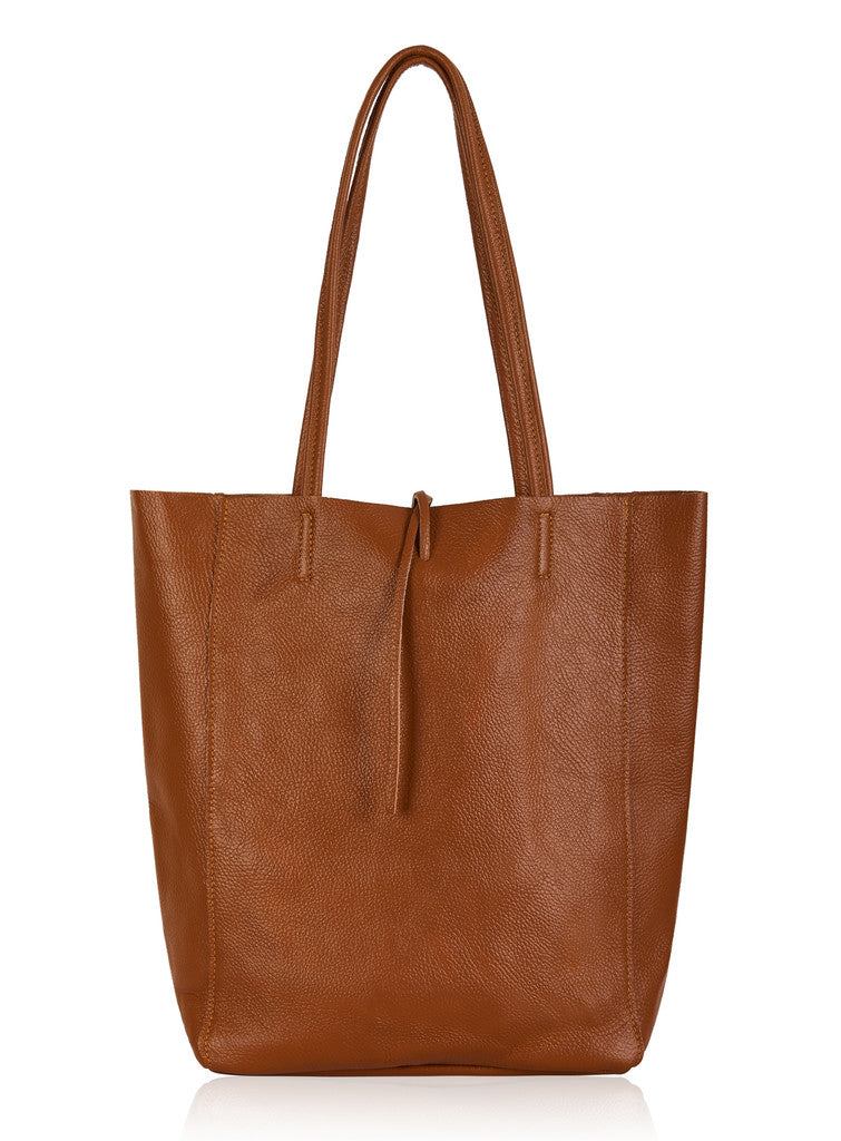 Classica Soft Leather Tote Bag - Tan