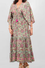 Load image into Gallery viewer, Kaftan Dress - Green Lotus