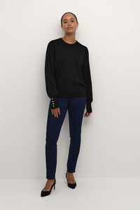 Kaffe Lizza Fine Knit Jumper - Black