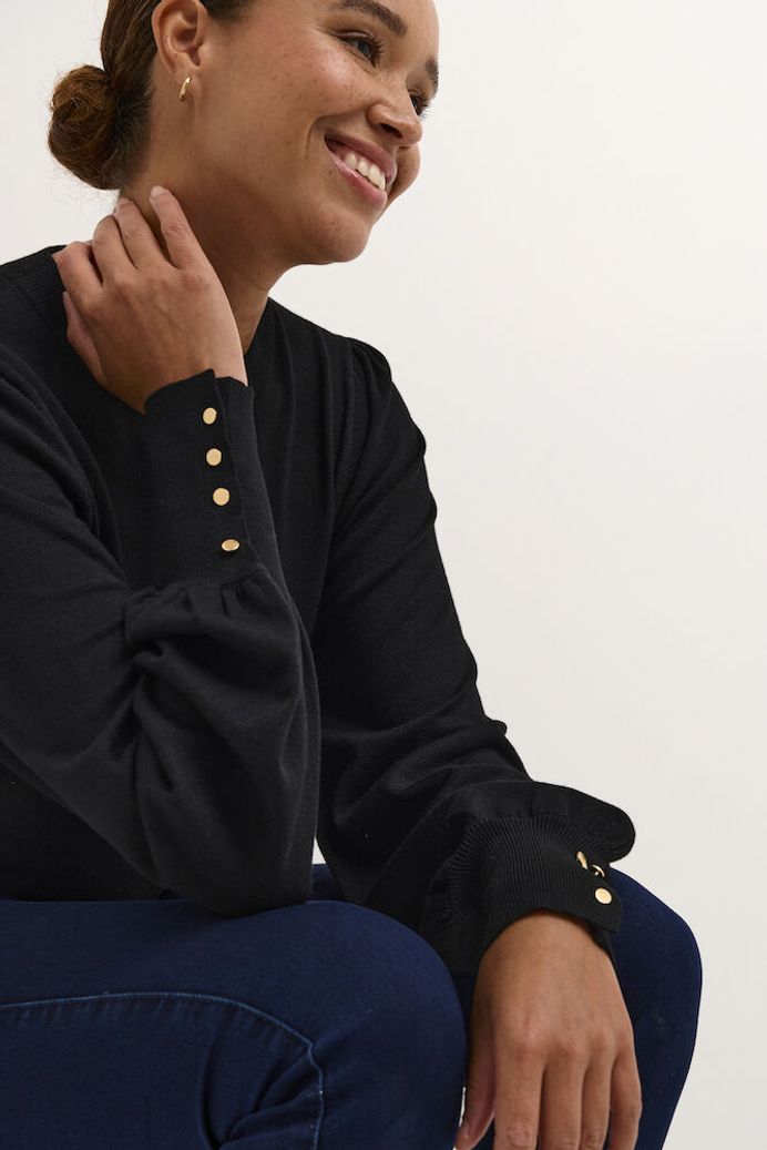 Kaffe Lizza Fine Knit Jumper - Black