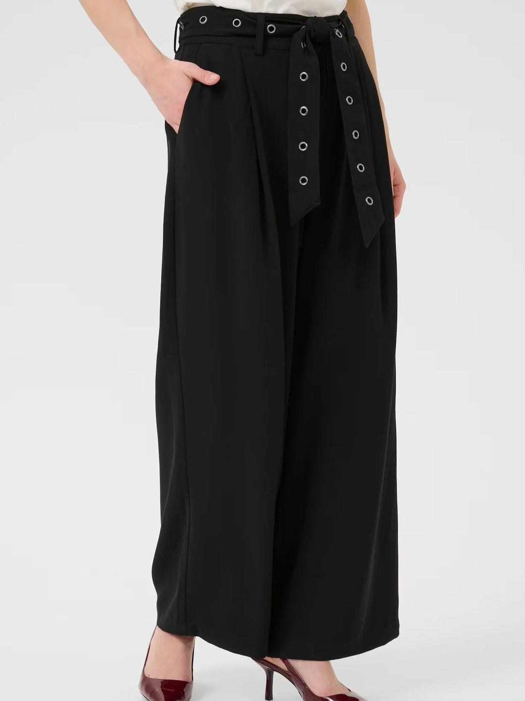 Kaffe Lisa Wide Leg Trousers - Black