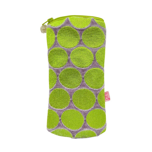 Spot Stitch Velvet Glasses Case - Lilac / Green