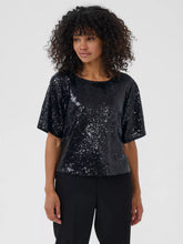 Load image into Gallery viewer, Kaffe Miranda Sequin Top - Black