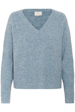 Load image into Gallery viewer, Kaffe Niel V Neck Jumper - Windward Blue
