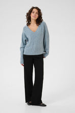 Load image into Gallery viewer, Kaffe Niel V Neck Jumper - Windward Blue