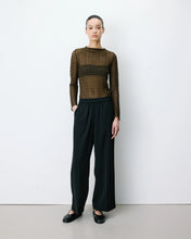 Load image into Gallery viewer, Noblesse fluid, straight, wide leg, black trousers with an elasticated waistband and front italian pockets.  Worn with pumps or boots.