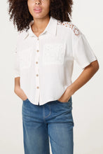 Load image into Gallery viewer, Crochet Pocket Shirt - White