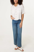 Load image into Gallery viewer, Crochet Pocket Shirt - White