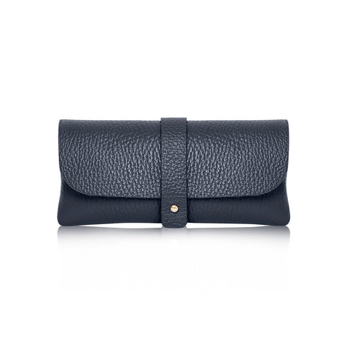 Leather Wrap Glasses Case - Navy
