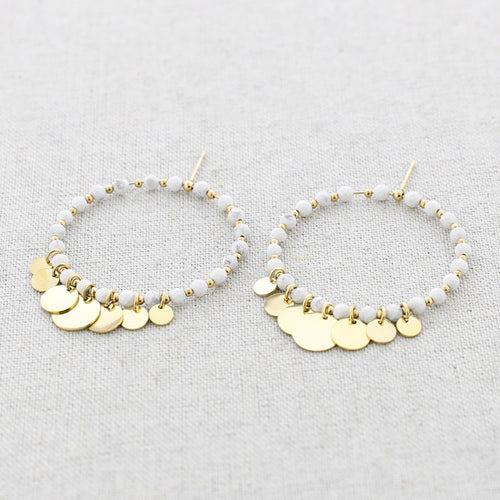 Bead Hoops - White