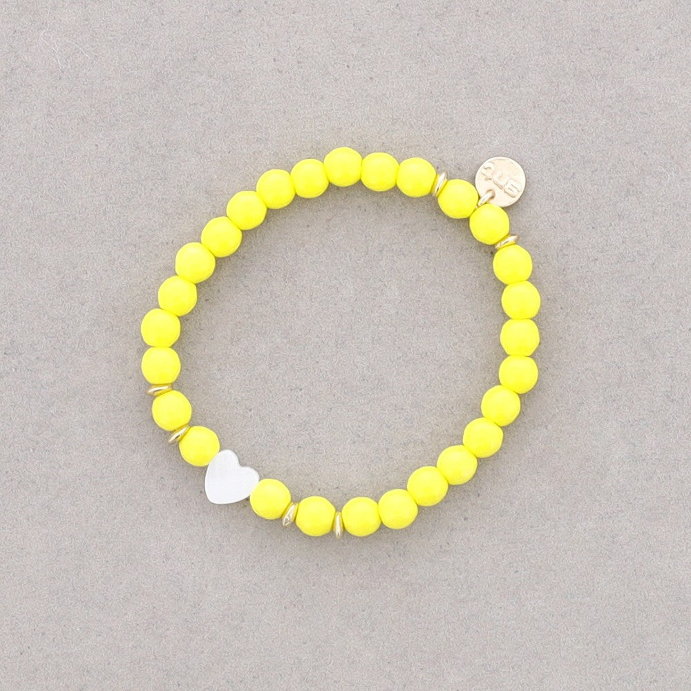 Elastic Bead Bracelet - Yellow