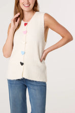 Load image into Gallery viewer, Heart Button Knit Tank - Cream