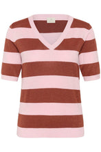 Load image into Gallery viewer, Kaffe Regina Stripe V-neck Knit -