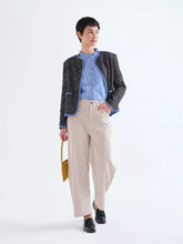 Load image into Gallery viewer, Compania Fantastica Cotton Ruffle Striped Shirt - Blue
