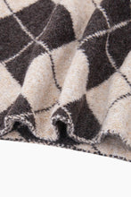 Load image into Gallery viewer, Diamond Check Triangle Scarf Brown Cream