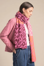 Load image into Gallery viewer, Colour block Knit Scarf Pink Orange