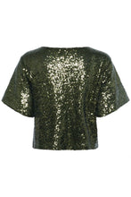 Load image into Gallery viewer, Kaffe Miranda Sequin Top - Green